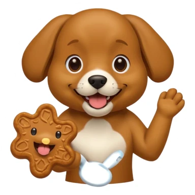 dog eating dog treat sticker