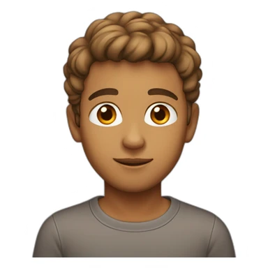 Light brown boy... Orange and gray shirt... Rounded hair ... Brown eyes  sticker