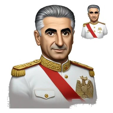 Mohammad Reza Pahlavi with Perspolis shirt sticker