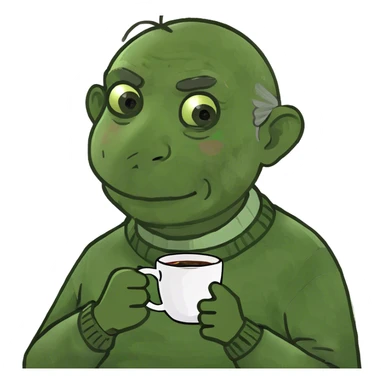Grandpa with a cup of coffee sticker
