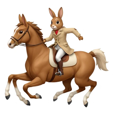 Exciting rabbit galloping on the back of a horse sticker