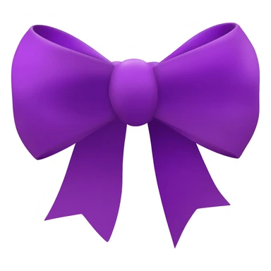 A purple bow emoji sticker