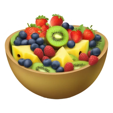 Bowl of fruits kiwi,strawberry,blueberry,raspberry,watermelon,melon,pineapple sticker