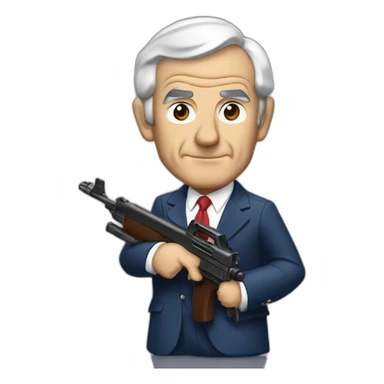 ron paul with a tommy gun sticker