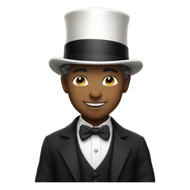 Smiling boy white skin in top hat sticker