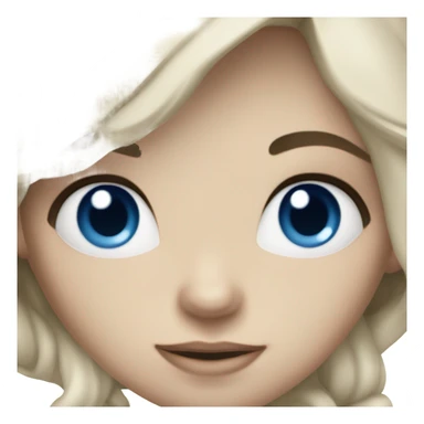 Black long wavy hair pretty white skin navy blue tank top girl blue eyes  sticker