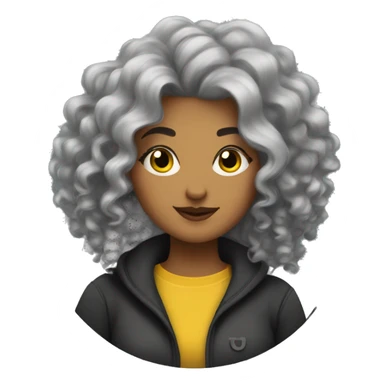 woman, curvy, hufflepuff, grey and curly and wild hair  sticker