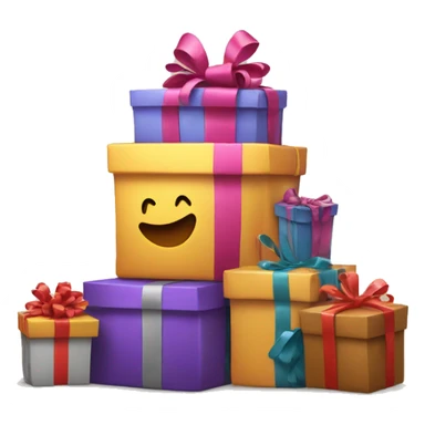 stack of New Year's gifts sticker