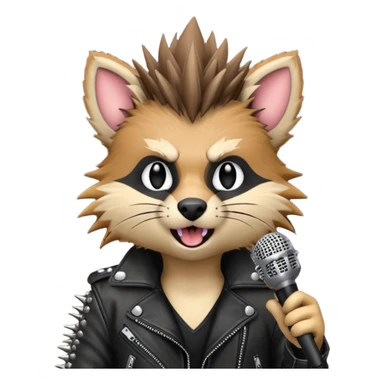 singing punk animal with microphone sticker
