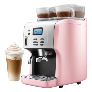 Light pink coffee machine and iced latte sticker