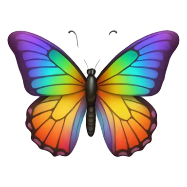 glossy rainbow butterfly sticker