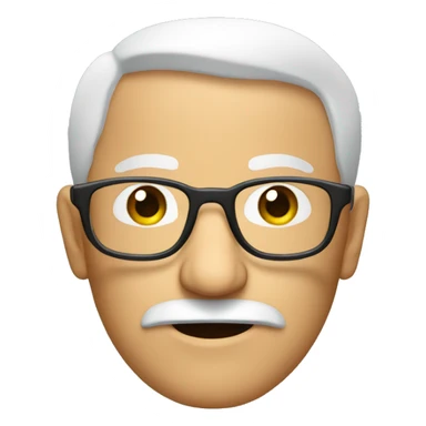 old man blad with goatee and round glasses sticker