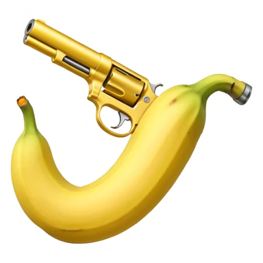 Banana with a gun sticker