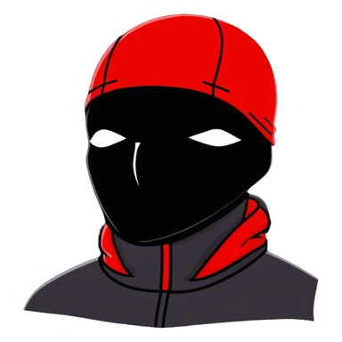 robber in a red ski mask sticker