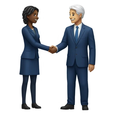 
handshake dark blue clothes sticker