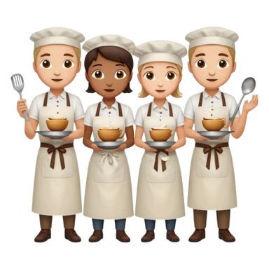 Cafe staf with cooking sticker