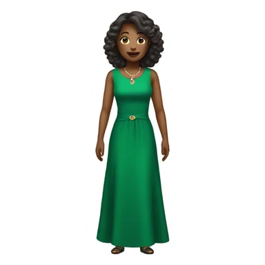Lady wearing a green dress sticker