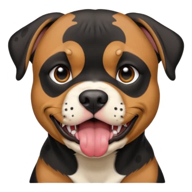 Pitt bull rottweiler white muzzle with black spots tongue out sticker