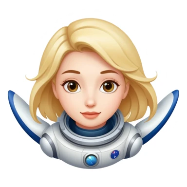 beautiful girl flying to space sticker