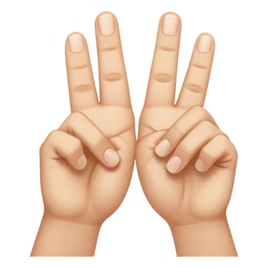 two hands with index fingertips up and thumbs touching to form the letter M upside down sticker