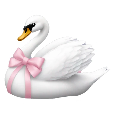 swan with light pink bow sticker