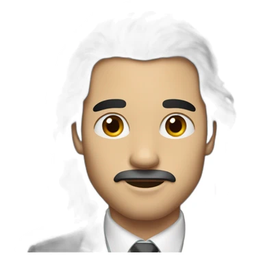 a man with long dark hair in a suit sticker