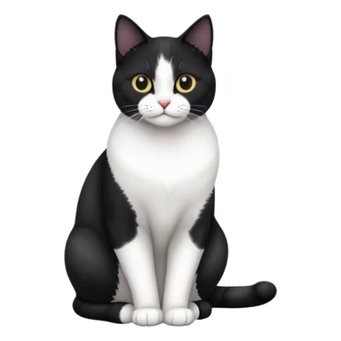 Black and white Devon cat sitting sticker