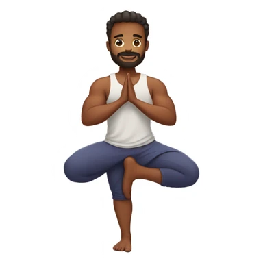 strong man doing namaste sticker