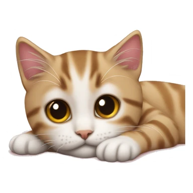 tabby kitten laying down sticker