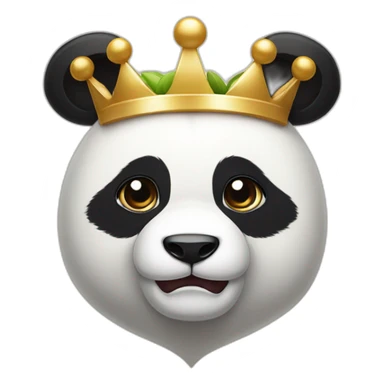 Apple-styled panda in a crown sticker