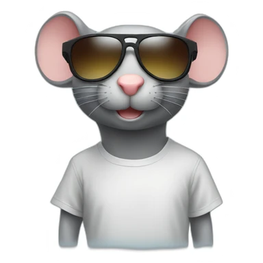rat with sunglasses a T-shirt with bob written on it sticker