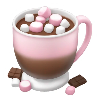 Hot chocolate with pink and white marshmallows  sticker