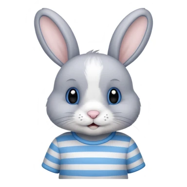 bunny wearing blue stripe tshirt sticker