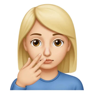 Putting finger in a nose sticker