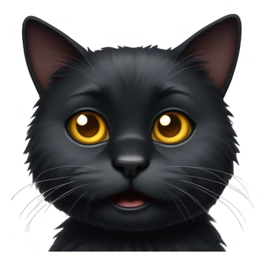 puffed up black cat body  sticker