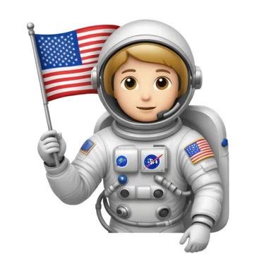 astronaut us flag sticker