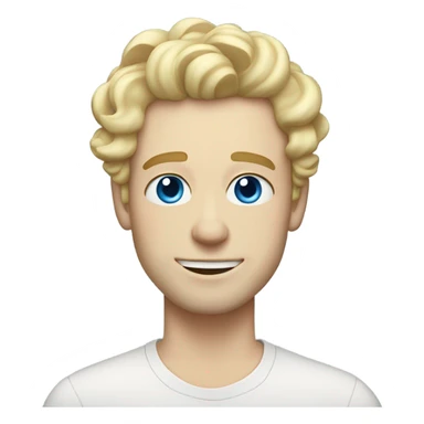 full body light curl blonde 30yo man blue eyed pale skin sticker