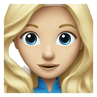 blondie girl with long hair and blue eyes sticker