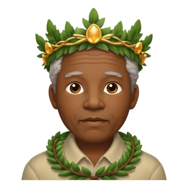 black old man wearing laurel wreaths sticker