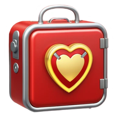 AED box, surrounded by glowing sparkles sticker