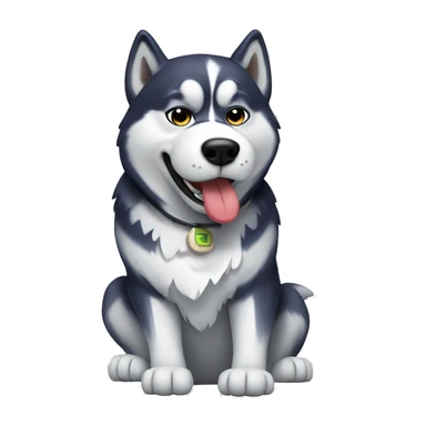 Husky with a vape sticker