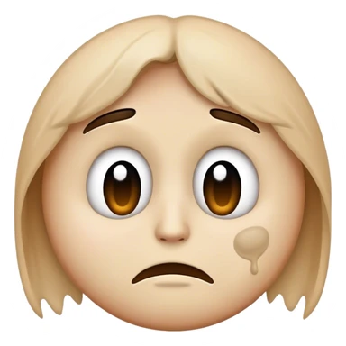 Sad face emoji turning into dust sticker