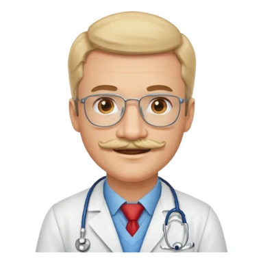 doctor with mustaches sticker