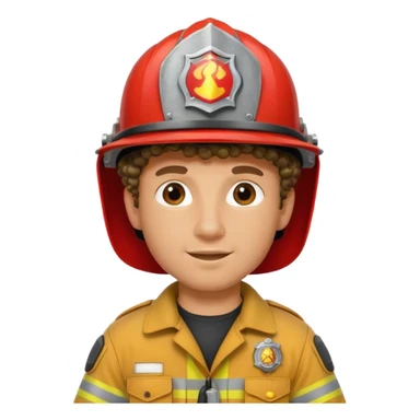 curly haired fireman sticker