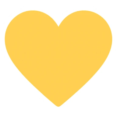 yellow heart icon, modern color icon style sticker