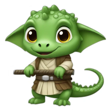 A baby crocodile jedi sticker