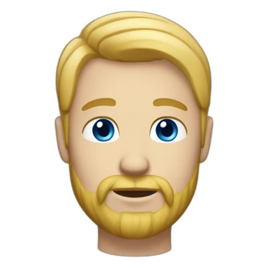 Man with blond hair and blue eye, short hair and a soft beard sticker