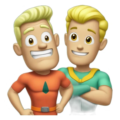 mermaid man and barnacle boy sticker