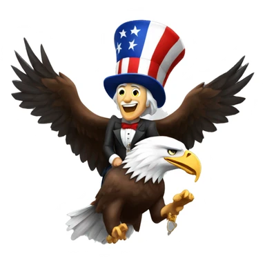 uncle sam riding a bald eagle sticker