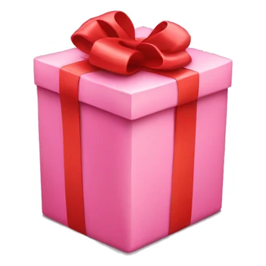 Pink present with a red bow sticker
